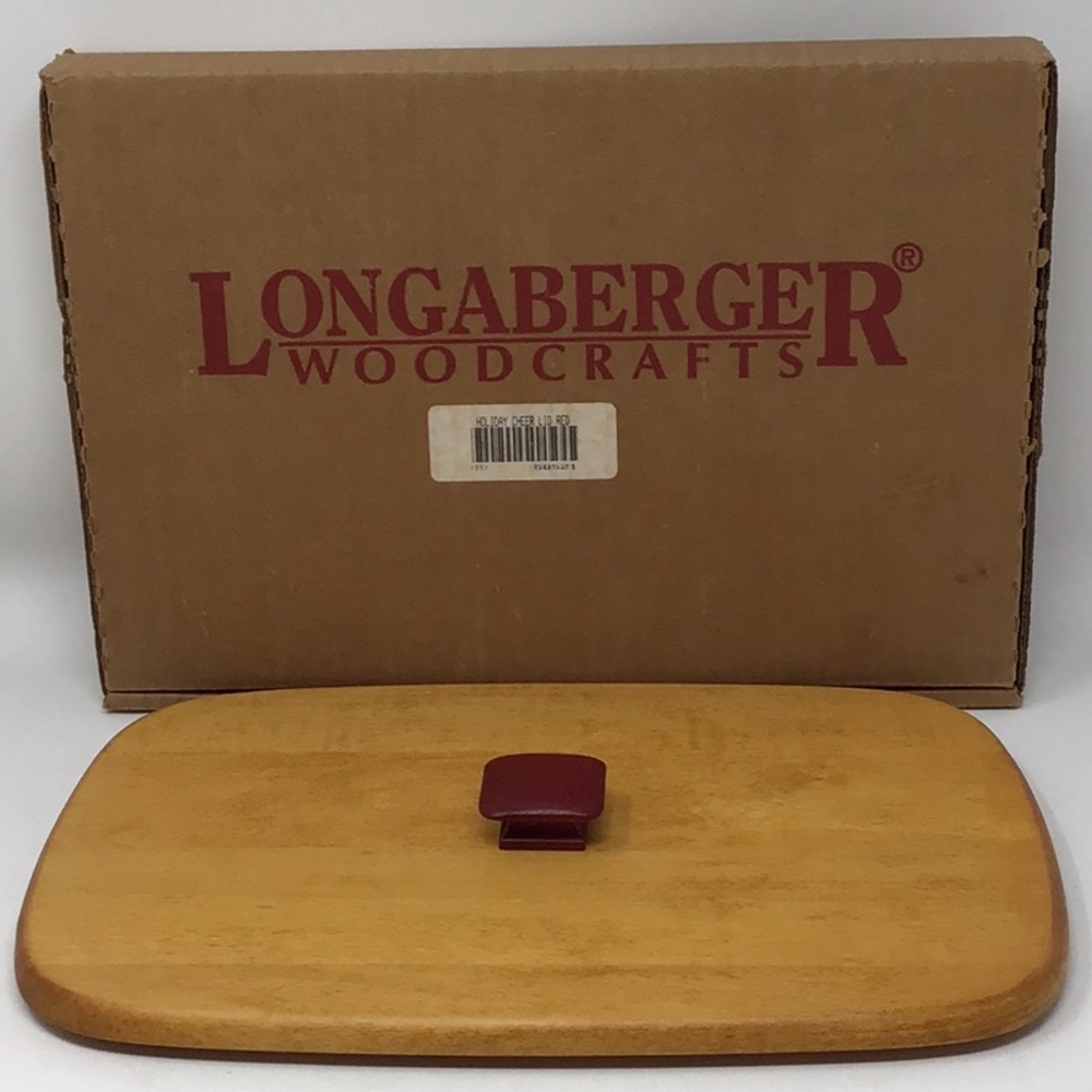 Vintage Retired Longaberger 1996 Christmas Holiday Cheer Basket Lid